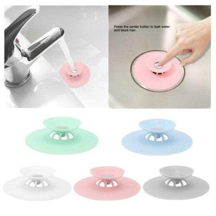 Silicone Drain Stopper, Bathtub Sink Stopper Hair Catcher Kitchen Sink Strainer, Sink Drain Plug and Filter Hair Trap for Floor Kitchen Laundry and Bathroom - THELOOTSALE