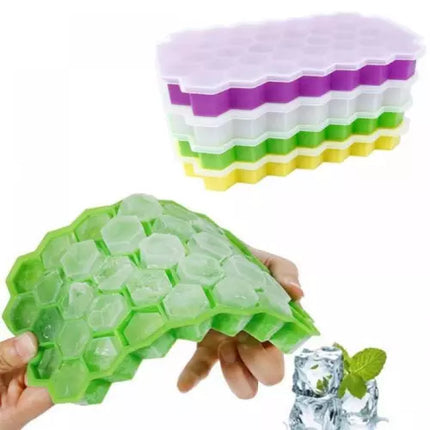 Silicone Ice Cube Molds with Lid Flexible 34-Ice Trays BPA Free - THELOOTSALE