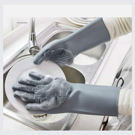 Silicone Rubber Dishwashing Cleaning Gloves - THELOOTSALE