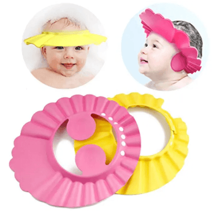 Silicone Waterproof Baby Shower Bathroom Cap with Ears and Eyes Protection Shield - THELOOTSALE