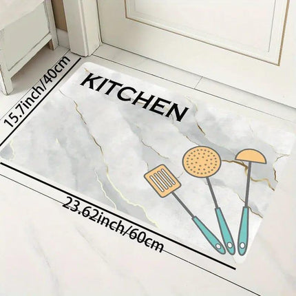 Soft Oil-proof Kitchen Rug, Anti-Fatigue Cushioned Kitchen Rug, Waterproof Non-Slip Floor Mat, Runner Rug, Entrance Doormat, Super Absorbent Washable Carpet For Farmhouse Kitchen Bathroom Hallway Sink Laundry - THELOOTSALE