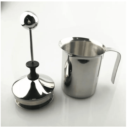 Stainless Steel 800ml Capacity Milk Coffee Frother | Hand Pump Foam Maker & Creamer - THELOOTSALE