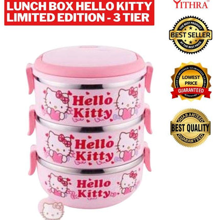 Stainless Steel Hello kitty Kids lunch box - THELOOTSALE