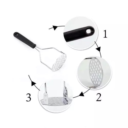 Stainless Steel Potato Masher for Mashing Potatoes, Fruits and Cooked Vegetables, Hand Potato Masher - THELOOTSALE