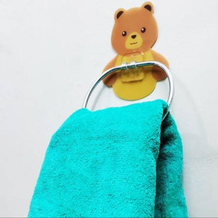 Stainless Steel Sticky Hook Teddy Towel Holder - THELOOTSALE