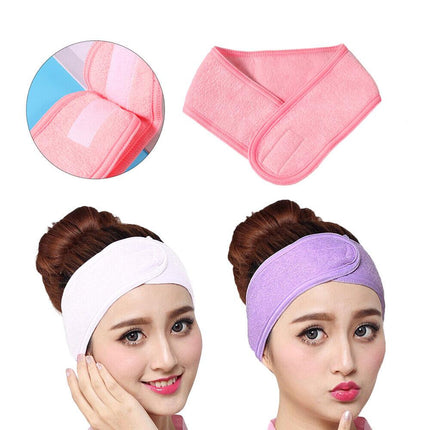 Stretchable Poly Cotton Elasticized Women Soft Shower Makeup Face Spa Washing Hair Headband - THELOOTSALE