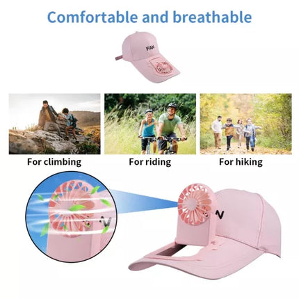 Summer Hat with Rechargeable USB Fan - THELOOTSALE