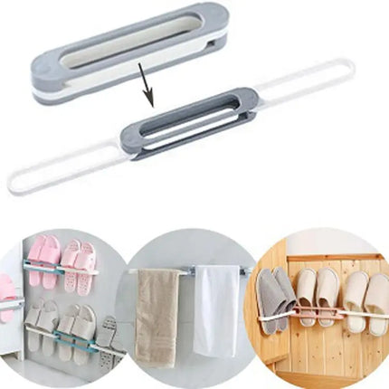 Wall-Mounted Multifunctional Foldable Punch-free Sleepers Towel Organizer Holder Stand Rack - THELOOTSALE