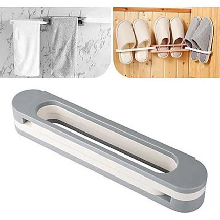 Wall-Mounted Multifunctional Foldable Punch-free Sleepers Towel Organizer Holder Stand Rack - THELOOTSALE