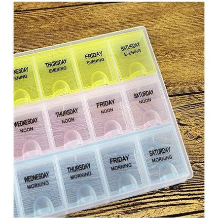 Weekly Pill Organizer - 3-Times-a-Day Day Pill Planner Pill Box - THELOOTSALE