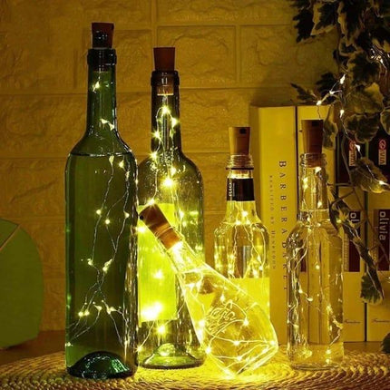 Wine Bottle Cork Lights String 20 LED Fairy Lights Battery Power Party Wedding Christmas Halloween Decoration Bar Bottle Lights - THELOOTSALE