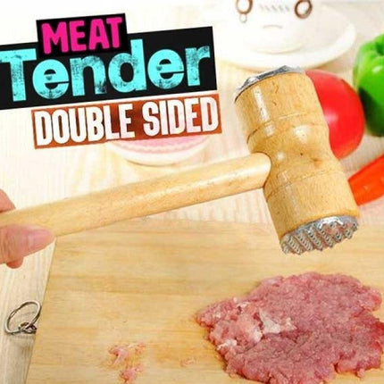 Wooden Double-Sided Meat Steak Tenderizer Mallet Hammer - THELOOTSALE